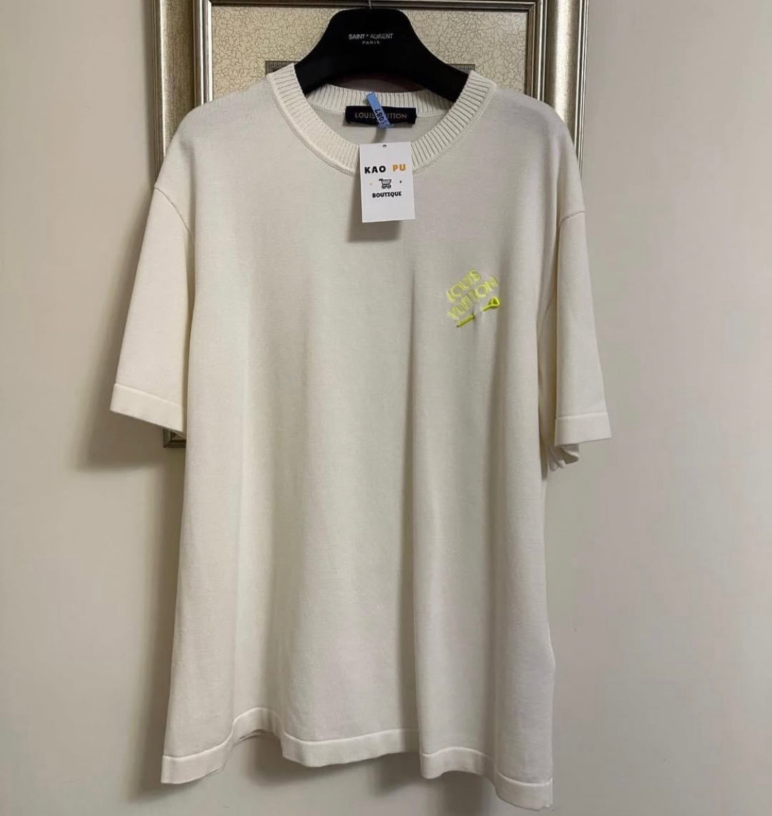 Louis Vuitton 白別針螢光Tee