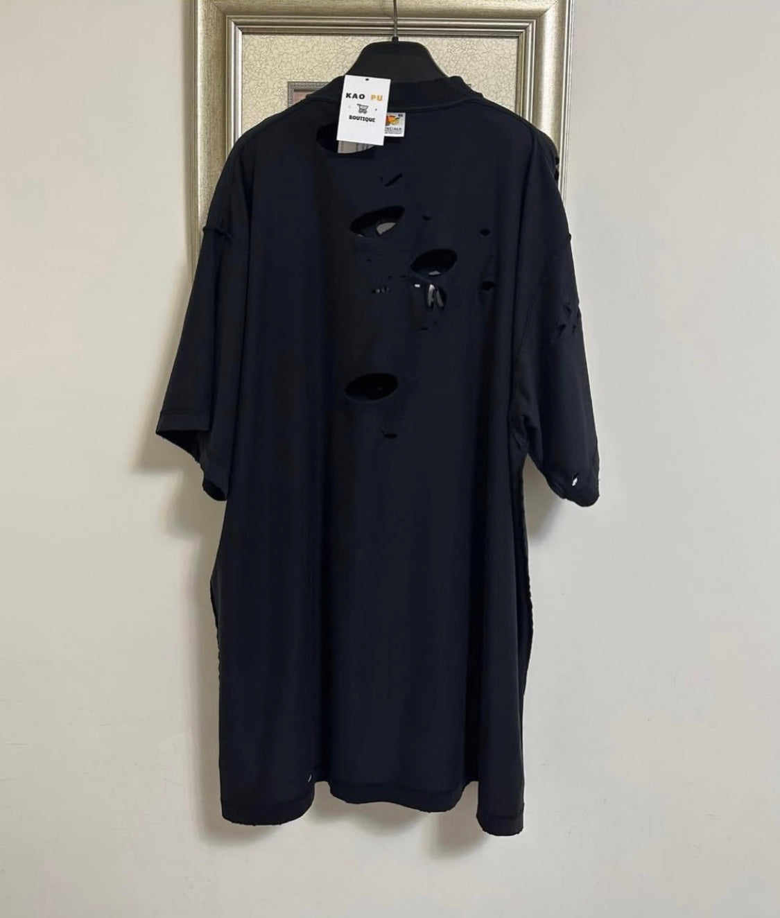 Balenciaga大破壞黑Mirror Tee