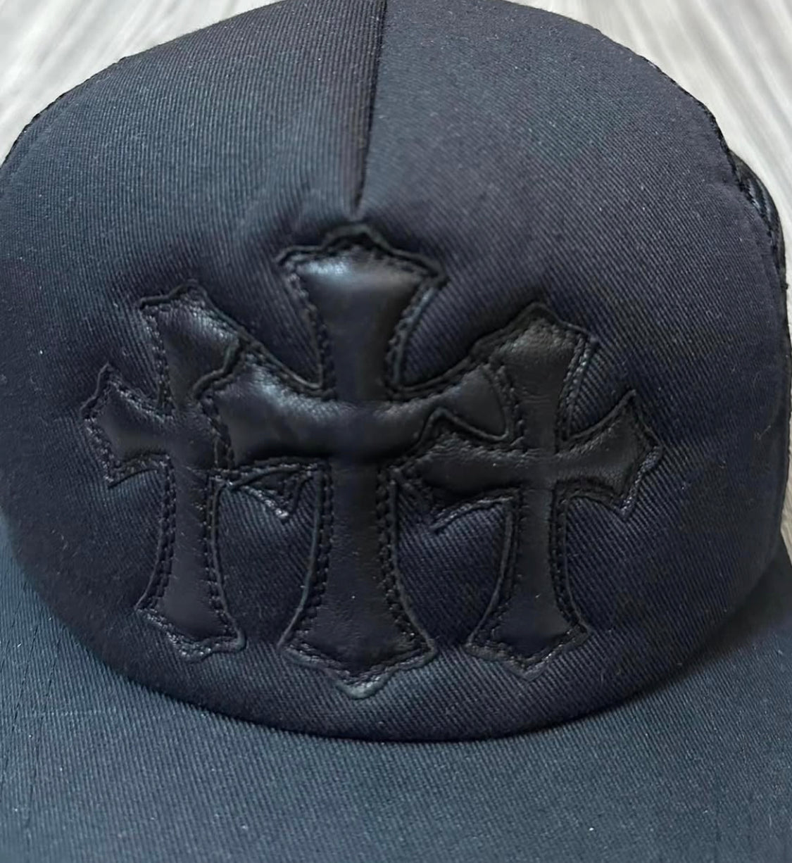 Chrome Hearts 黑拼皮帽