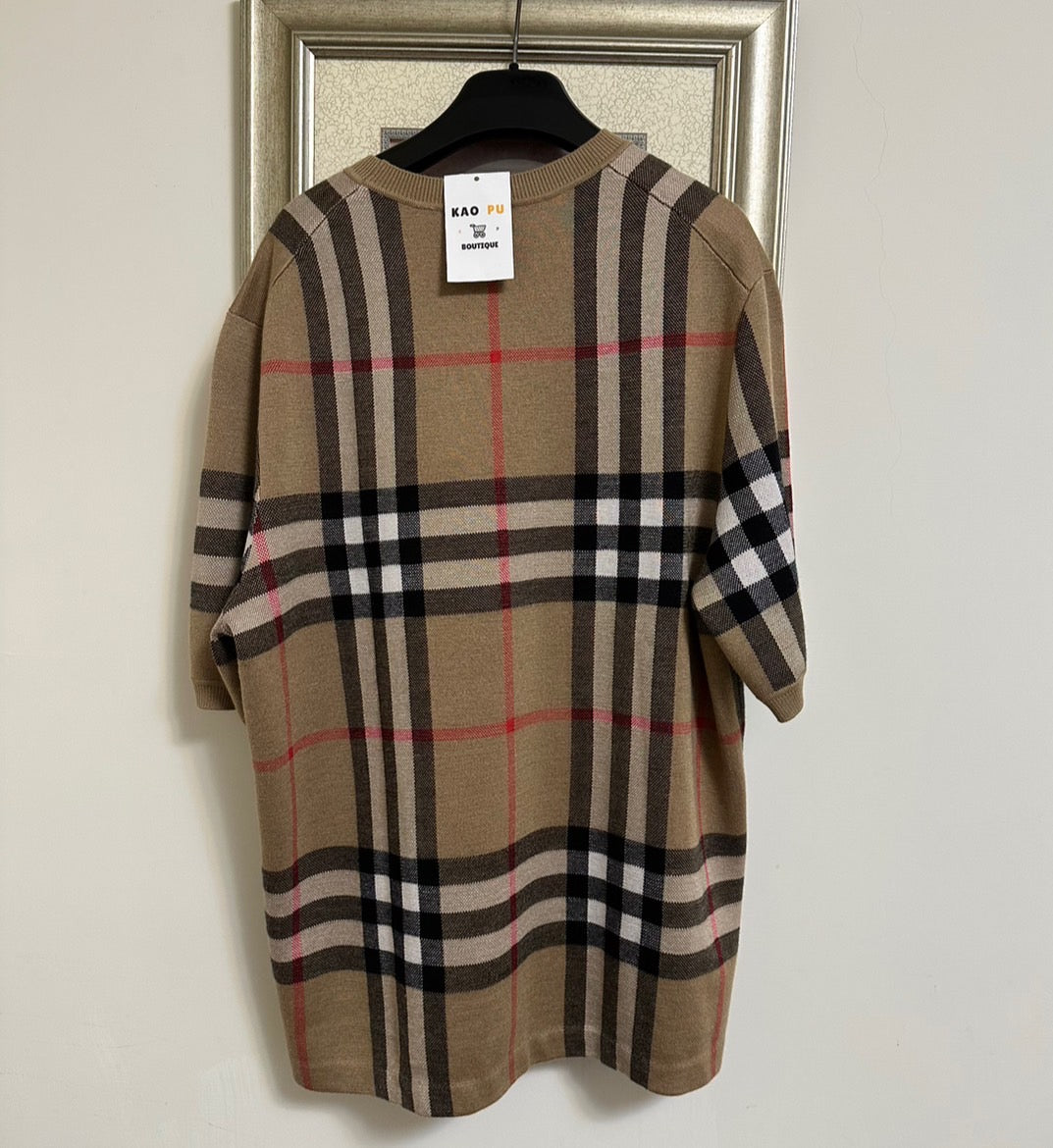 Burberry 格紋針織Logo Tee