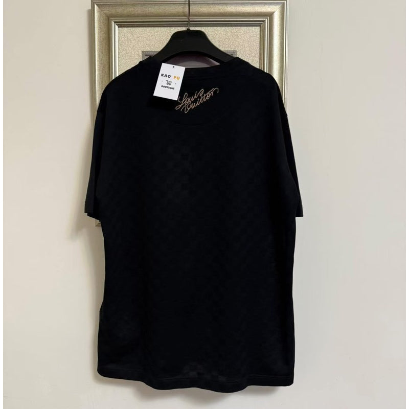 Louis Vuitton Pharrell 刺繡狗狗棋盤格 Tee