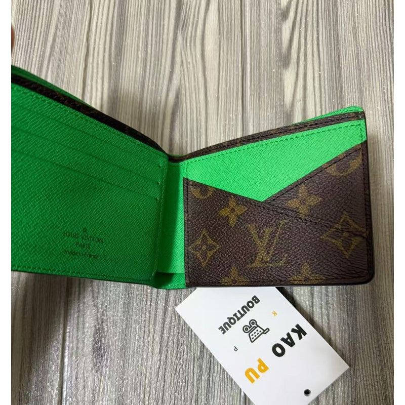 Louis Vuitton 拼接老花對折皮夾
