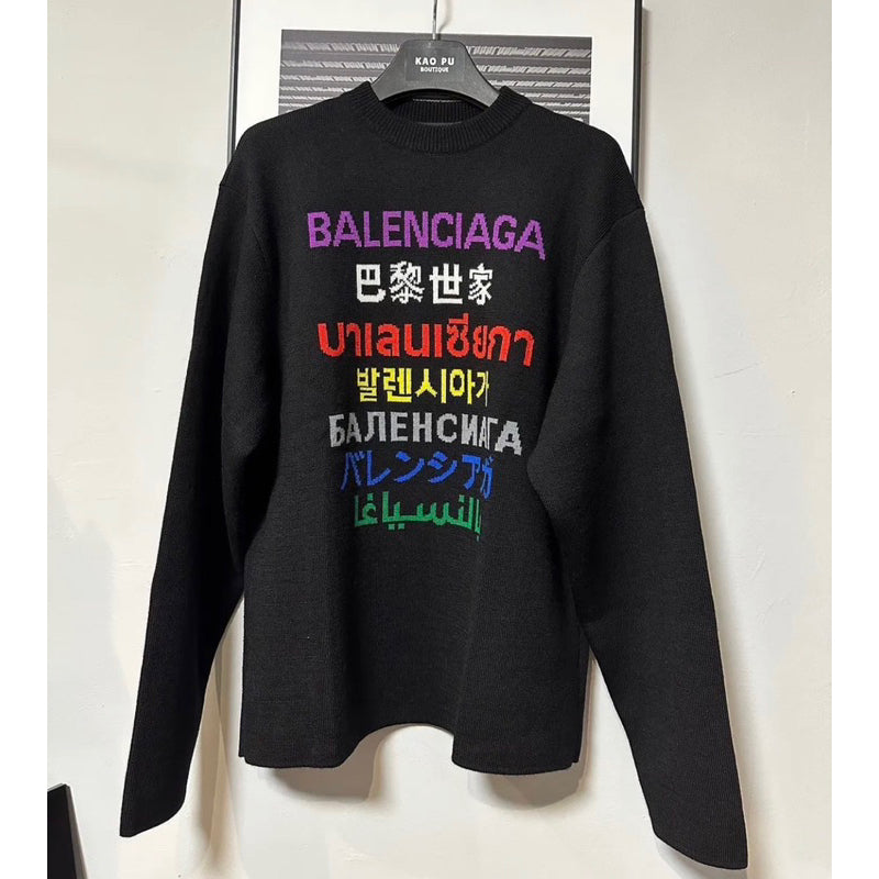Balenciaga 七國語言針織毛衣