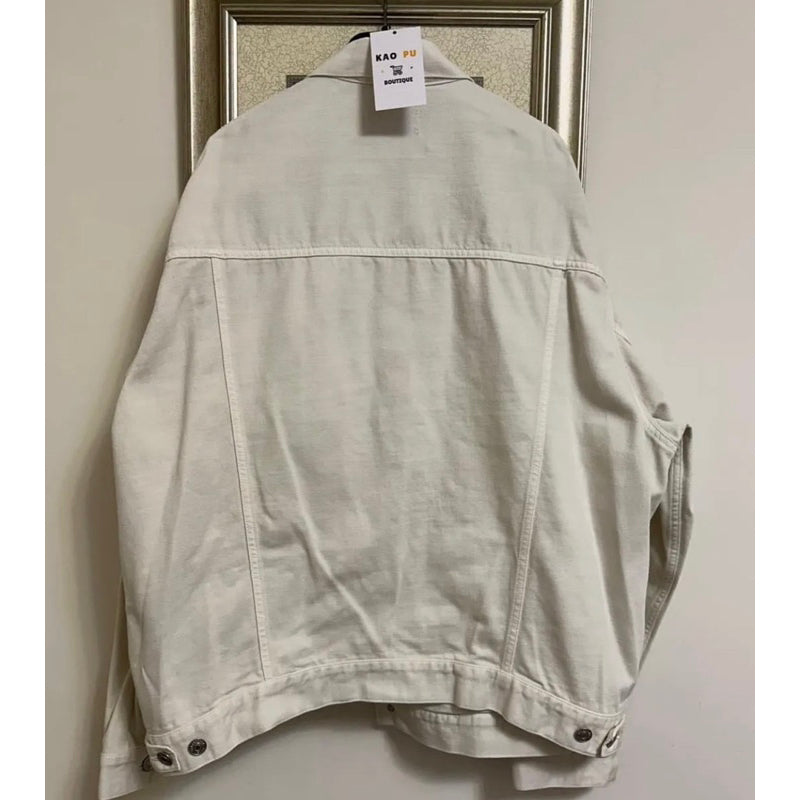 Balenciaga刺繡米牛仔外套