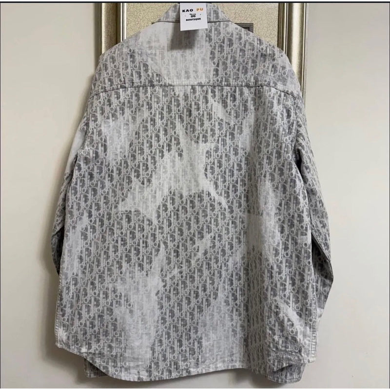 Dior Oblique 潑墨牛仔襯衫外套