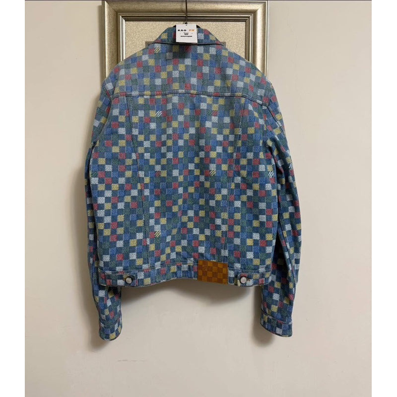 Louis Vuitton Pharrell 彩虹棋盤格牛仔外套