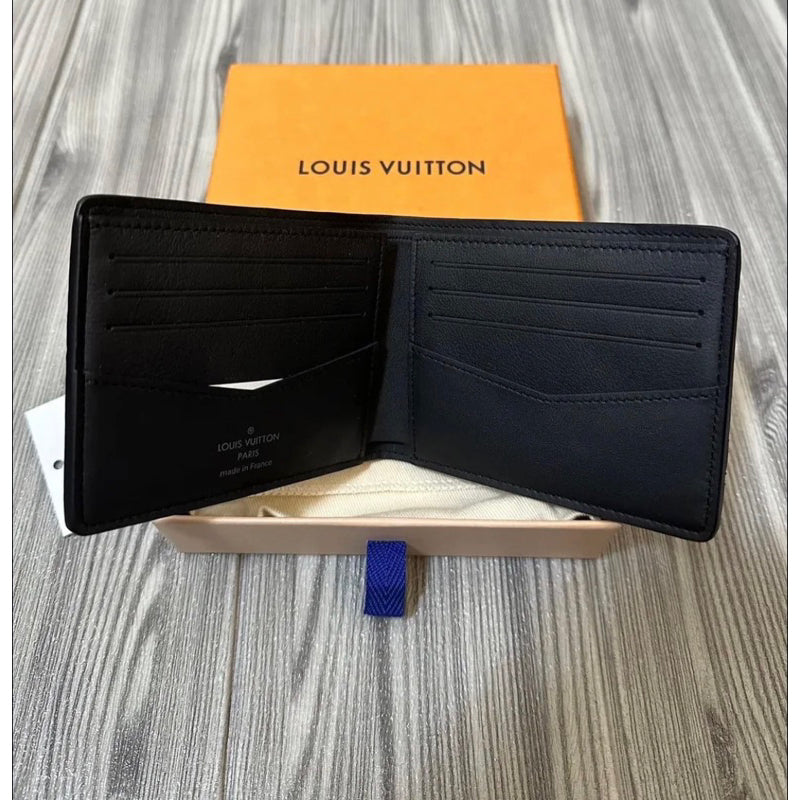 Louis Vuitton 做舊滿版老花對折皮夾