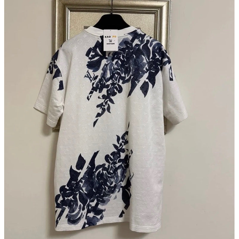 Louis Vuitton Pique滿版老花白Tee