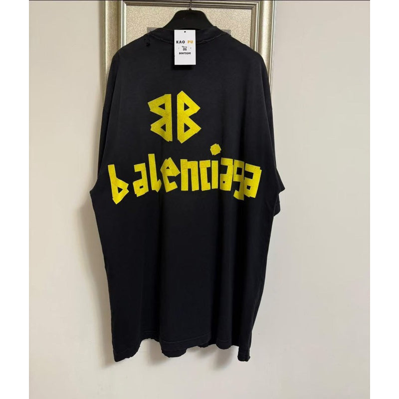 Balenciaga Tape Type Ripped Logo Tee