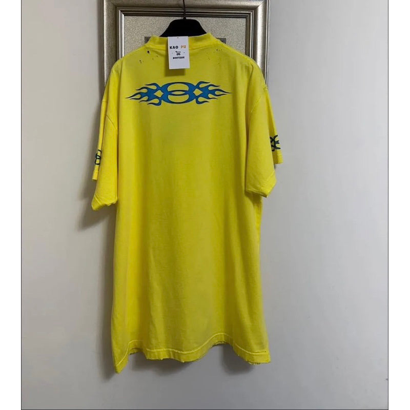 Balenciaga黃色火焰Tee