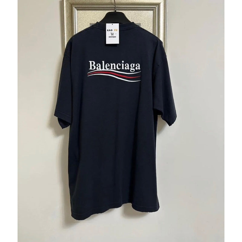 Balenciaga刺繡可樂黑Tee
