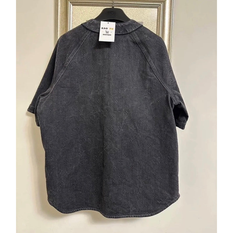 Louis Vuitton 老花牛仔短袖襯衫