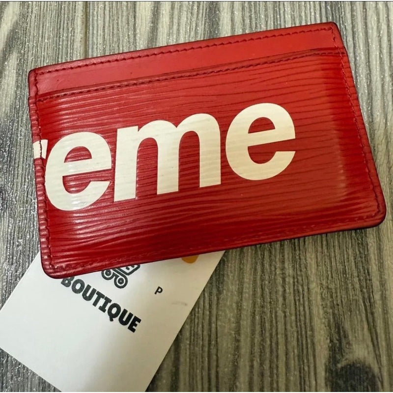 Louis Vuitton Supreme紅卡夾