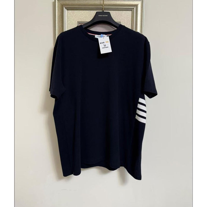 Thom Browne 藍色腰間4BAR Tee