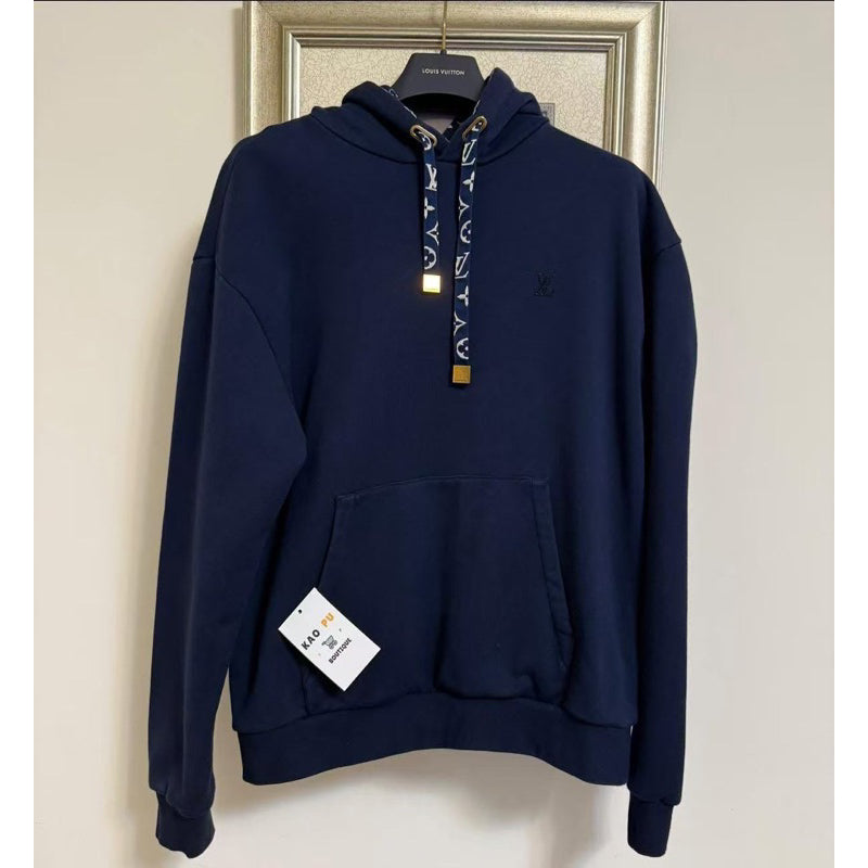 Louis Vuitton 水鑽Logo內襯滿版老花Hoodie