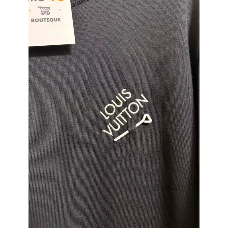 Louis Vuitton 黑色刺繡別針Logo針織Tee