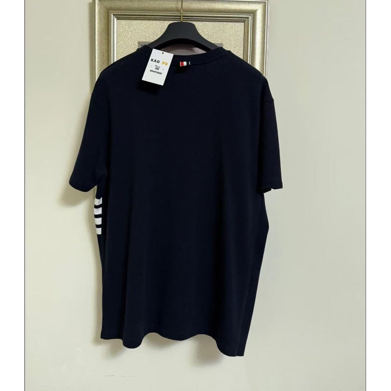 Thom Browne 藍色腰間4BAR Tee