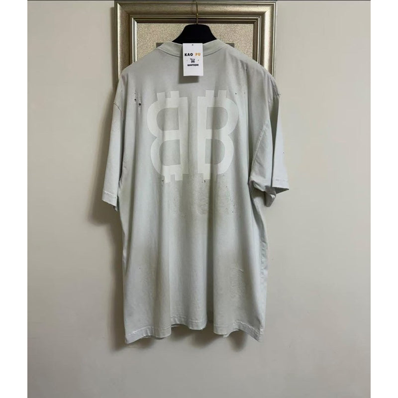 Balenciaga 泥染Crypto BB Logo Tee