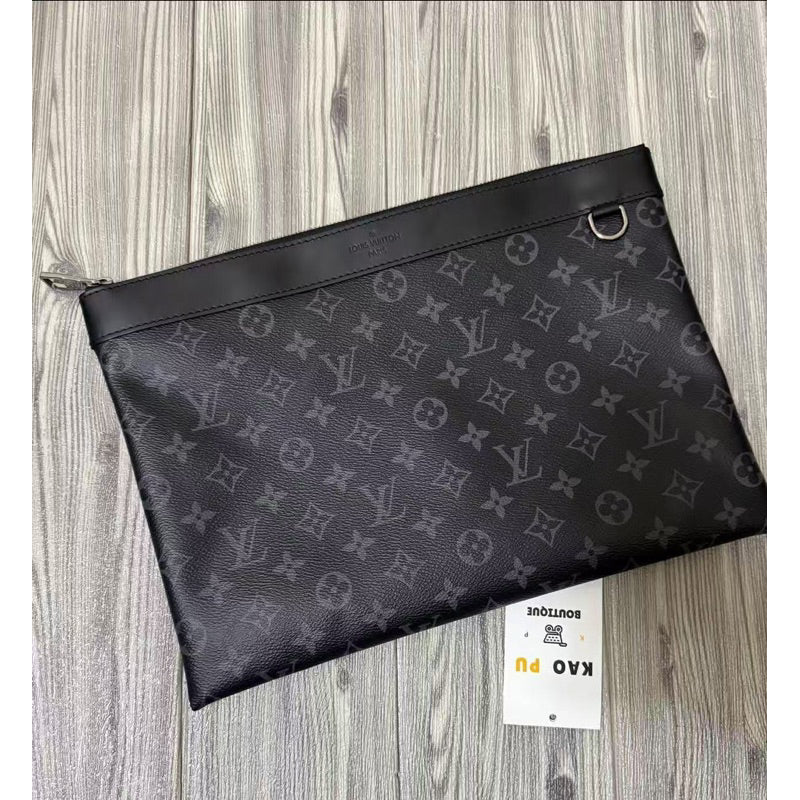 Louis Vuitton 經典黑老花滿版手拿包