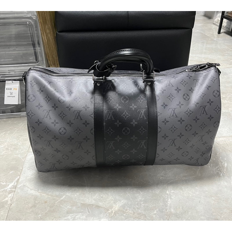 Louis Vuitton Keepall 拼接灰黑 50