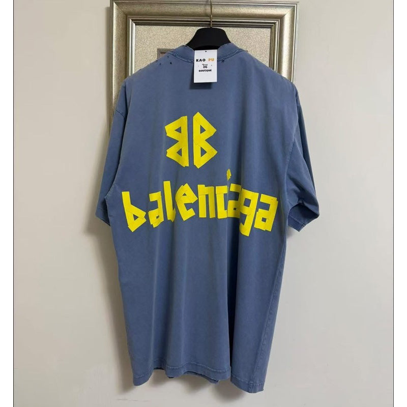 Balenciaga Tape Type Ripped Logo Tee