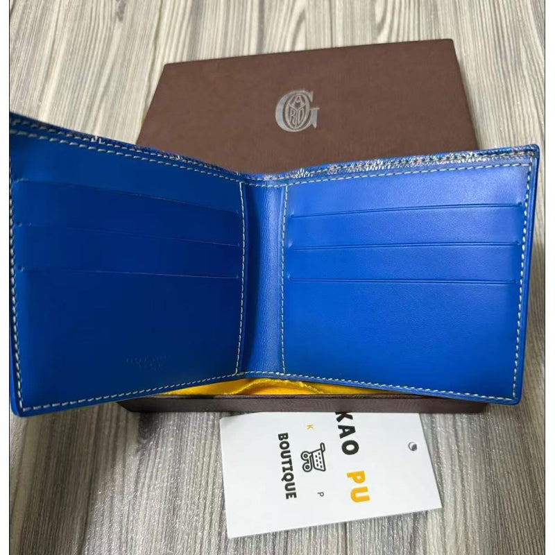 Goyard藍色經典對折皮夾
