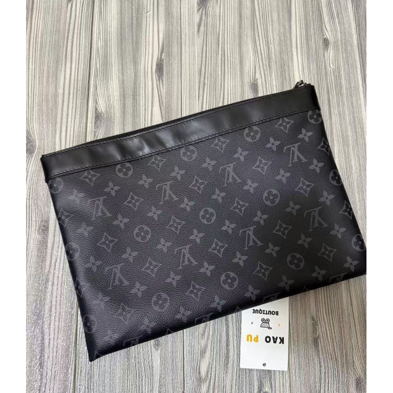 Louis Vuitton 經典黑老花滿版手拿包