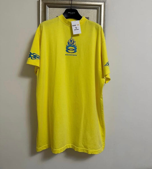 Balenciaga黃色火焰Tee