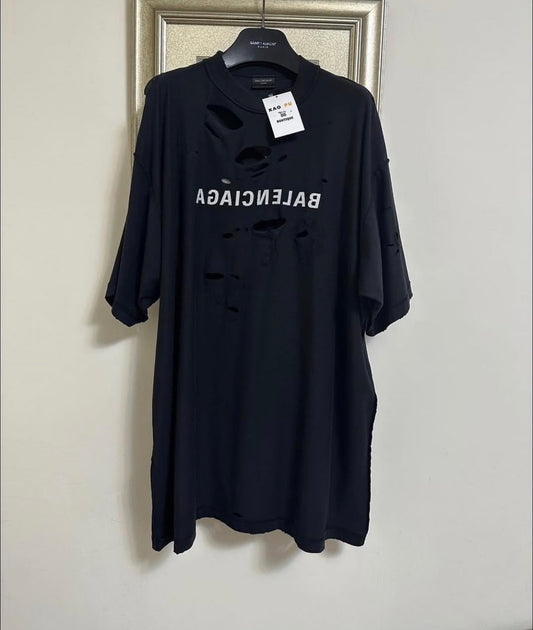 Balenciaga大破壞黑Mirror Tee