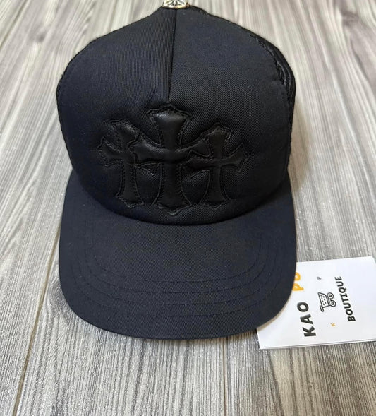Chrome Hearts 黑拼皮帽