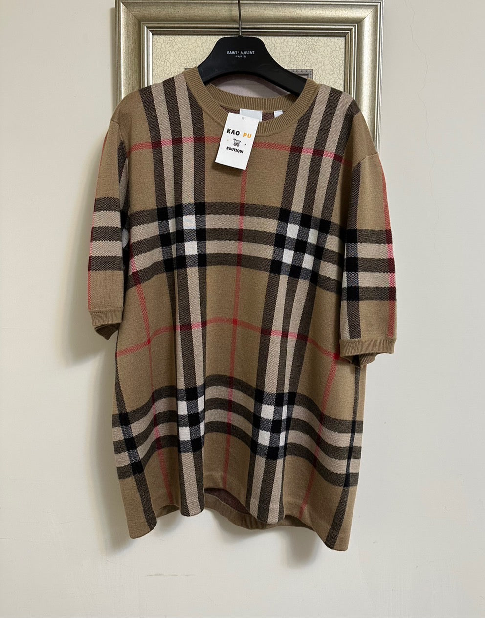 Burberry 格紋針織Logo Tee