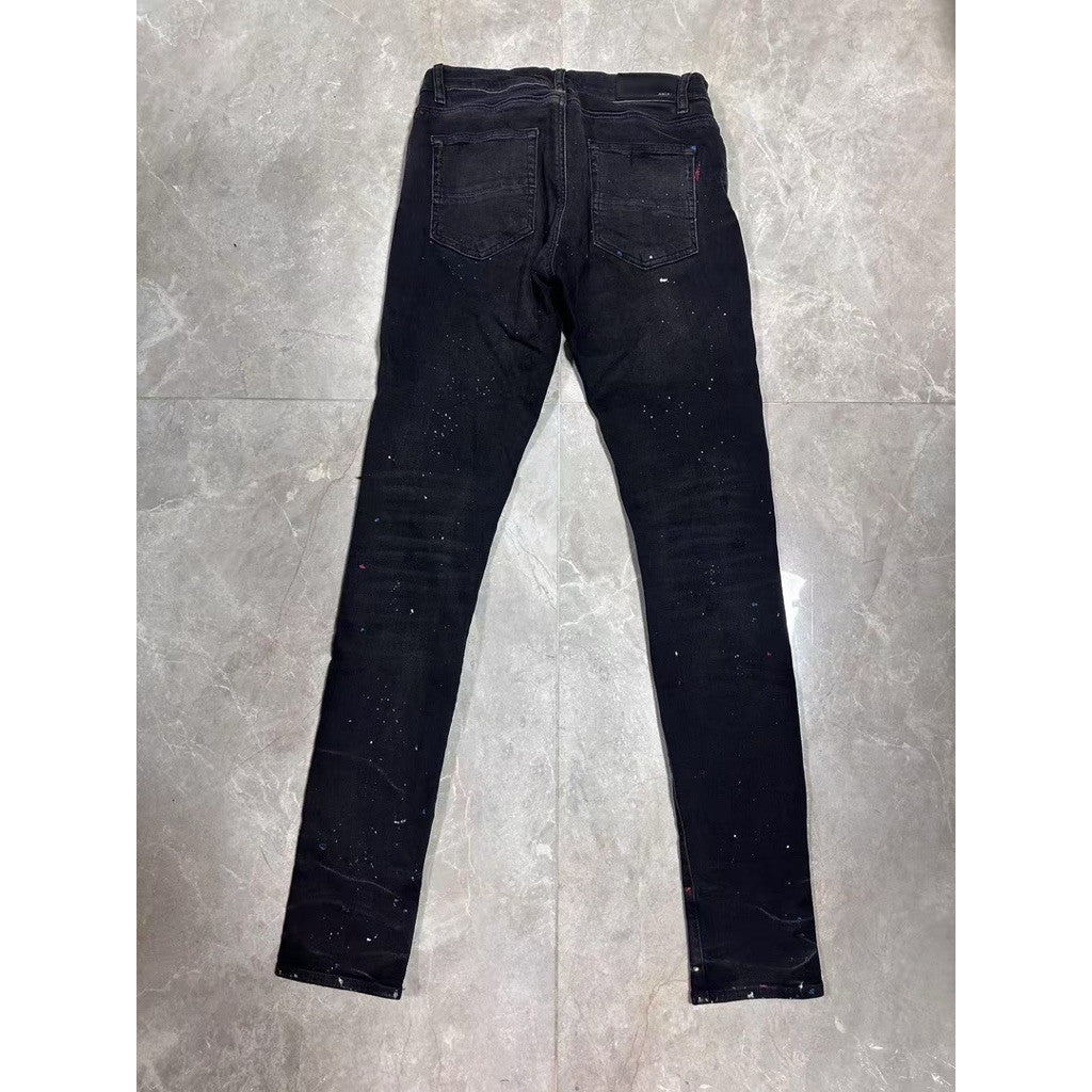 Amiri 潑墨單膝刷破牛仔褲