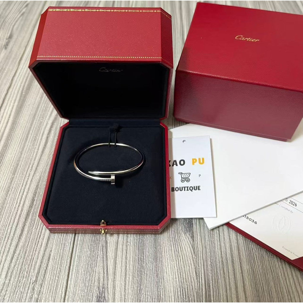 Cartier 經典款無鑽白金Juste Un Clou手鐲