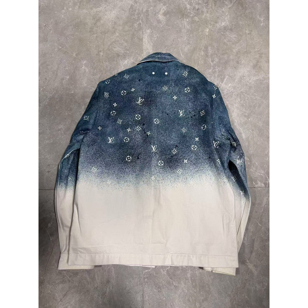 Louis Vuitton 漸層老花襯衫牛仔外套