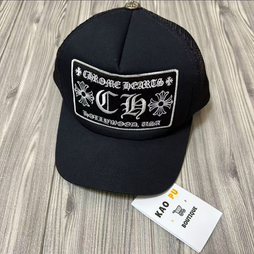Chrome Hearts 黑色刺繡Hollywood Trunk Hat