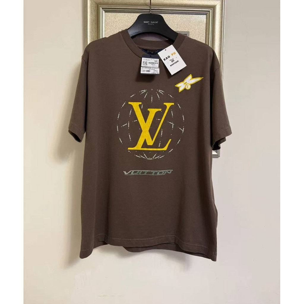 Louis Vuitton 水洗復古水鑽串珠Logo Tee