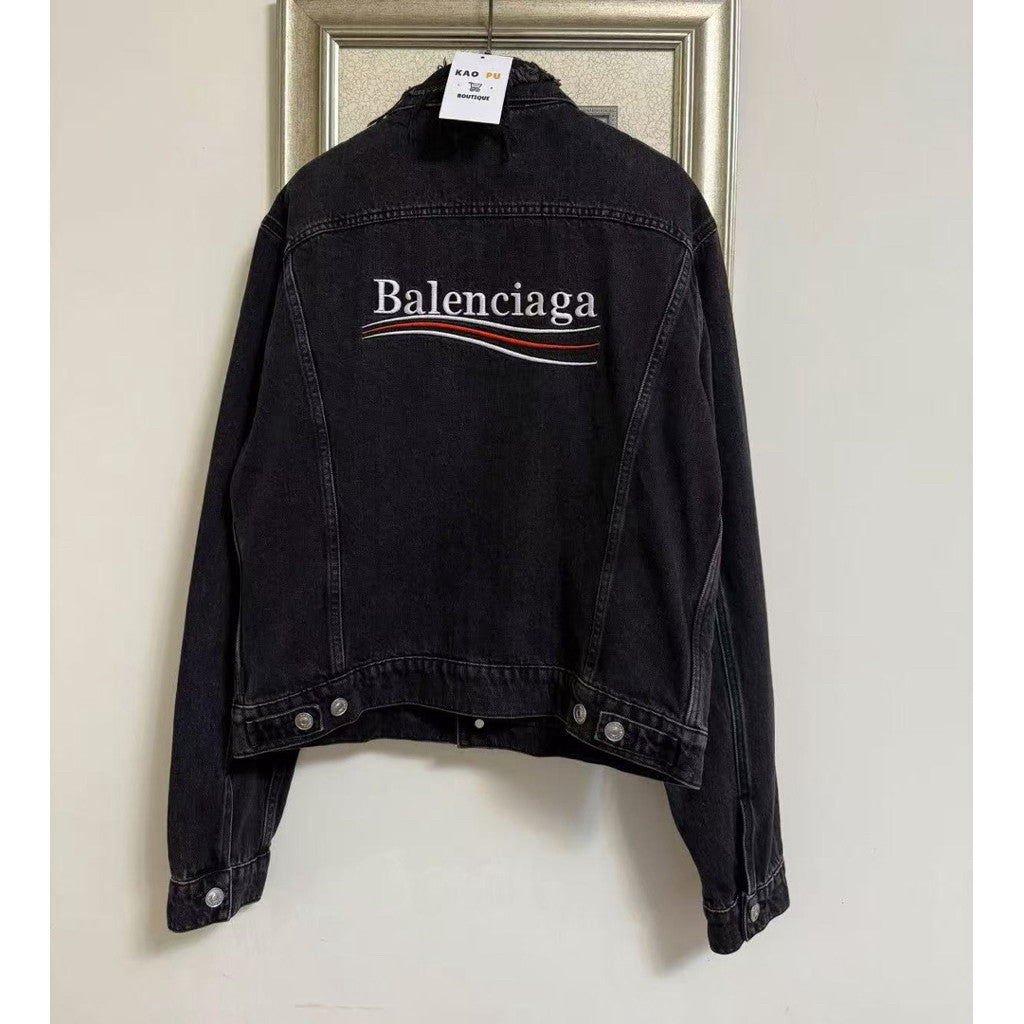 Balenciaga 刺繡可樂牛仔外套