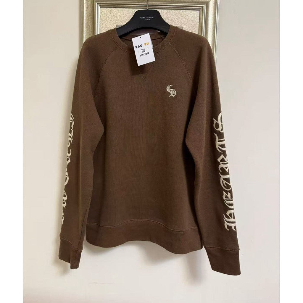 Chrome Hearts 摩卡刺繡梵文銀牌Logo衛衣