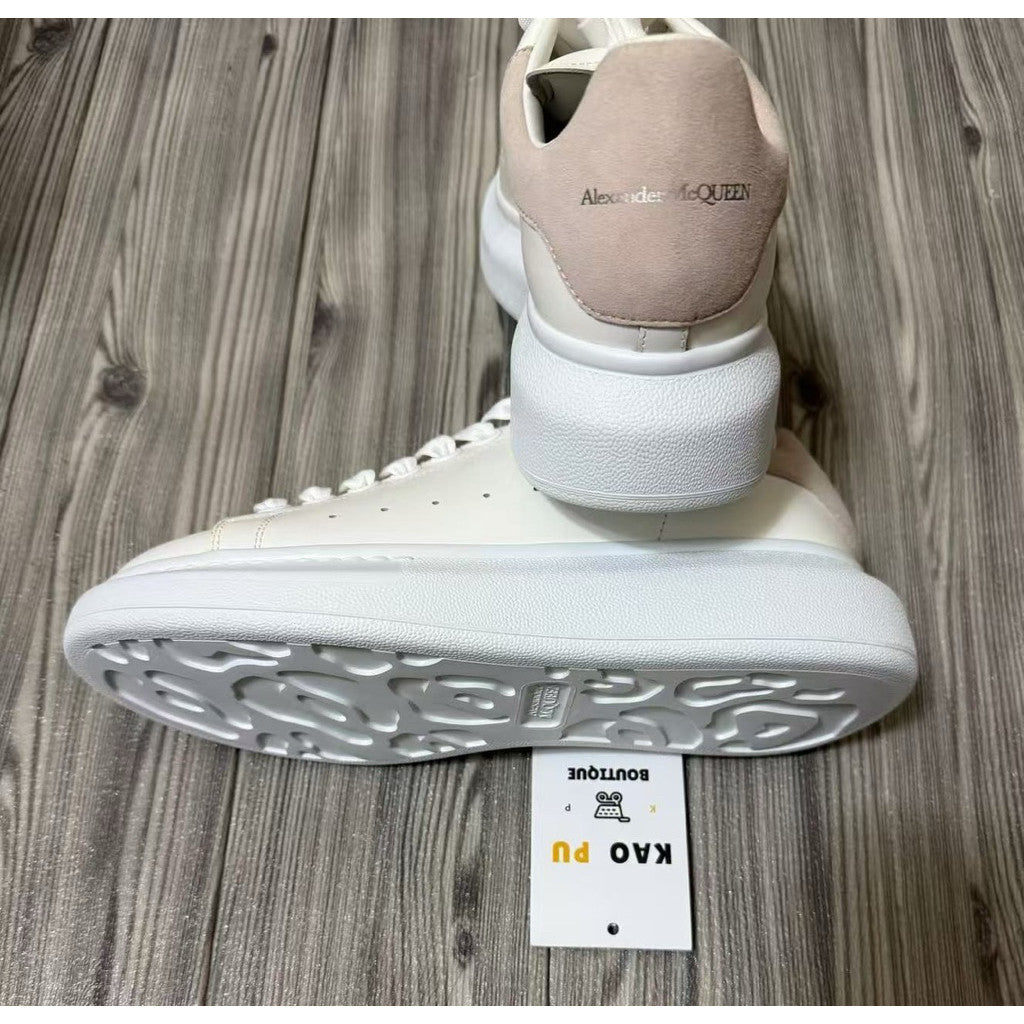 Alexander McQueen 粉尾皮革小白鞋