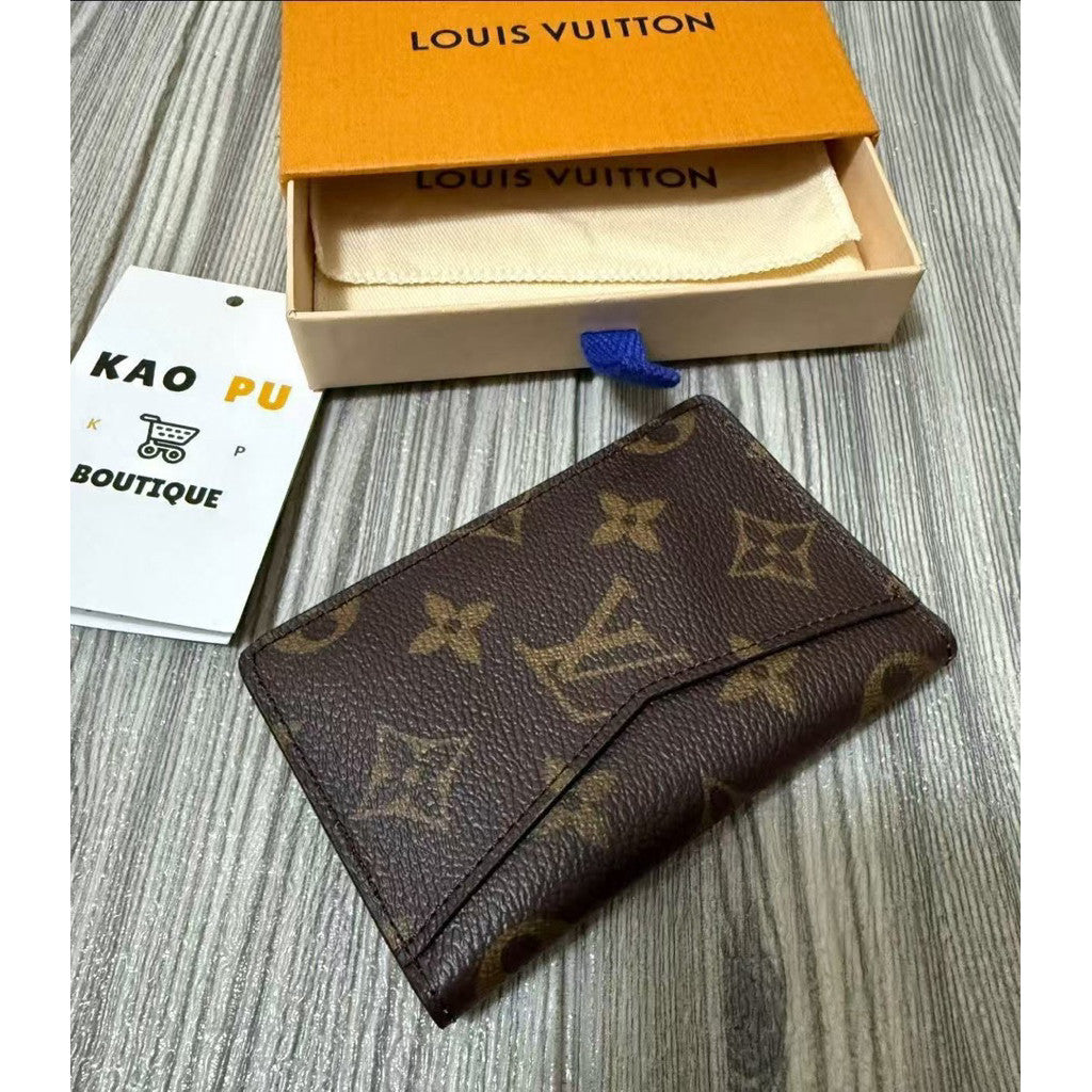 Louis Vuitton 經典棕色老花對折卡夾