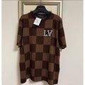 Louis Vuitton 棋盤格水鑽針織 Logo Tee