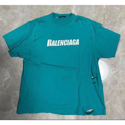 Balenciaga 大破洞Logo Tee