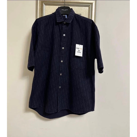 Dior Oblique牛仔短袖襯衫