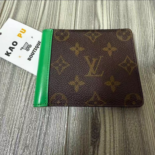 Louis Vuitton 拼接老花對折皮夾