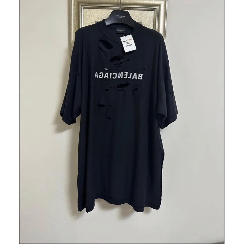 Balenciaga大破壞黑Mirror Tee