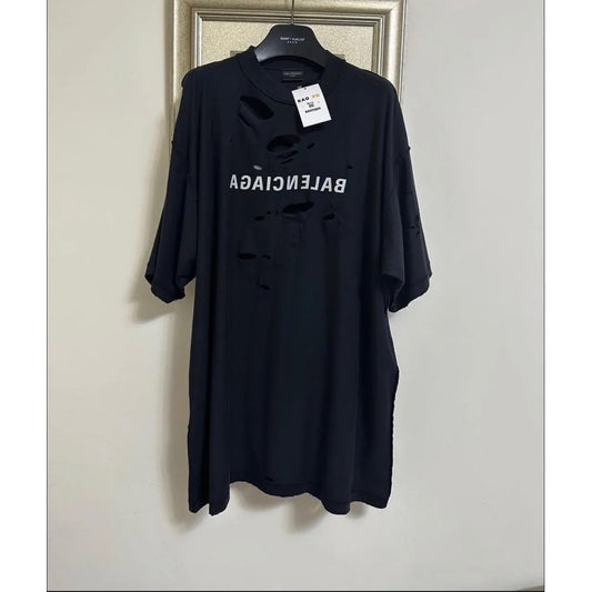 Balenciaga大破壞黑Mirror Tee