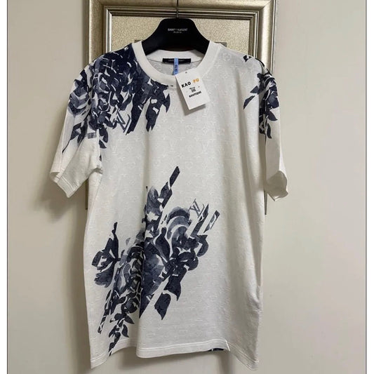 Louis Vuitton Pique滿版老花白Tee
