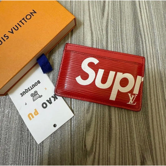 Louis Vuitton Supreme紅卡夾