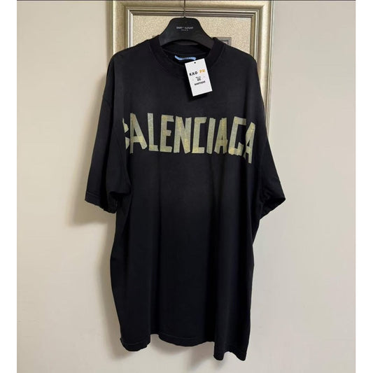 Balenciaga Tape Type Ripped Logo Tee