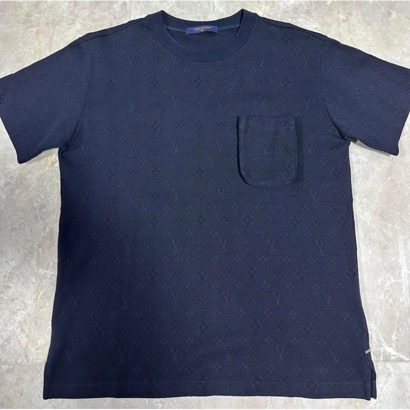 Louis Vuitton 藍滿版老花口袋Tee